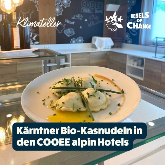 Kärntner Bio-Kasnudeln im COOEE alpin Hotel