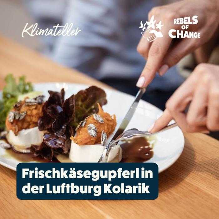 Frischkäsegupferl in der Luftburg Kolarik (Wien)