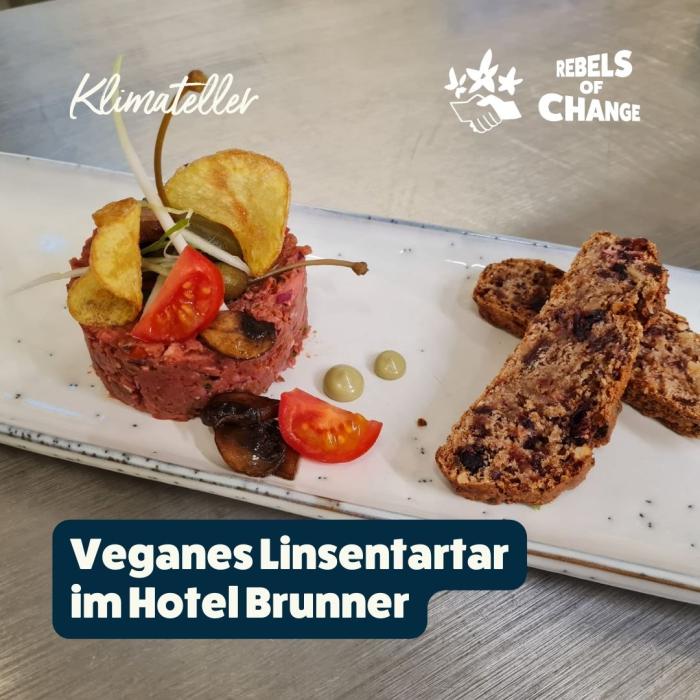 Veganes Linsentartar im Stadthotel Brunner (Schladming, Steiermark)