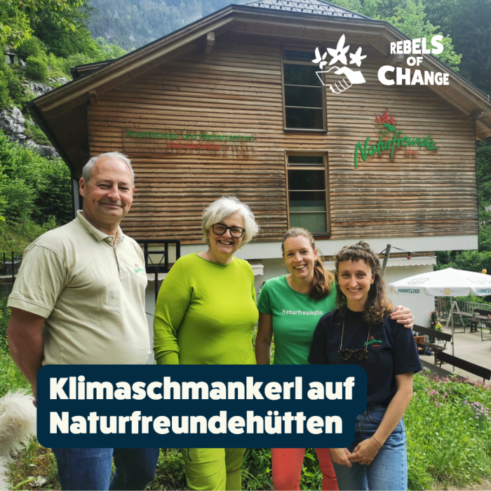 Klimaschmankerl und Klimateller vor dem Weichtalhaus