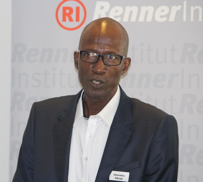 Mamadou Mbodji beim Seminar „Klimagerechtigkeit – eine globale Verantwortung“ (© Archiv NFI)