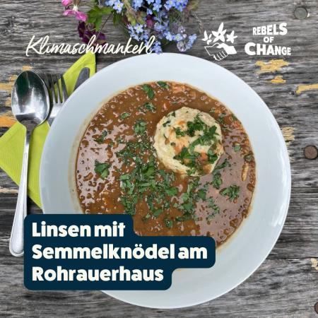 Linsen mit Semmelknödel