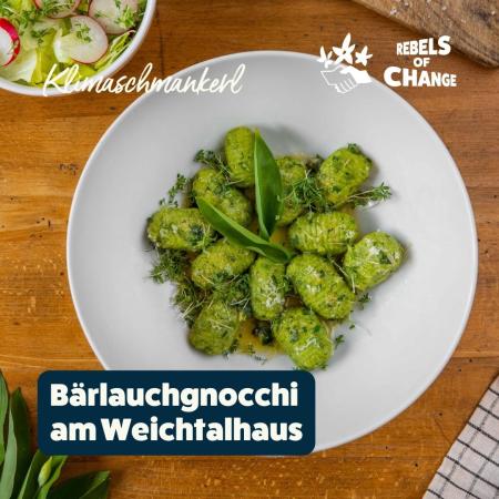 Bärlauchgnocchi mit grünem Salat