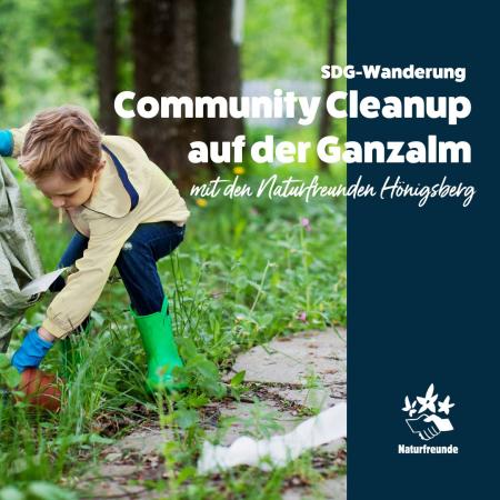 Kind sammelt Müll bei einer Cleanup-Aktion